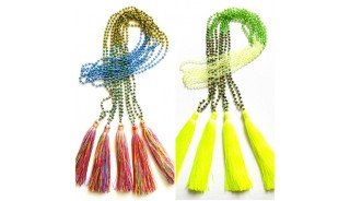 crystal small beads colorful design tassels necklaces wholesale